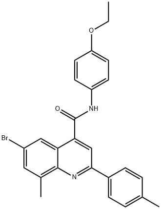 6-bromo-N-(4-ethoxyphenyl)-8-methyl-2-(4-methylphenyl)-4-quinolinecarboxamide 구조식 이미지