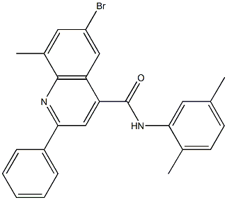 6-bromo-N-(2,5-dimethylphenyl)-8-methyl-2-phenyl-4-quinolinecarboxamide Structure