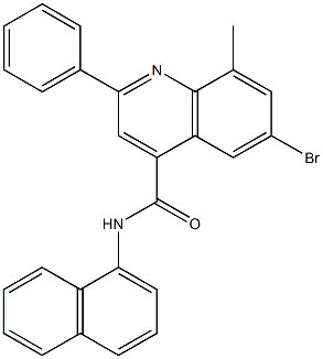 6-bromo-8-methyl-N-(1-naphthyl)-2-phenyl-4-quinolinecarboxamide Structure