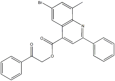 2-oxo-2-phenylethyl 6-bromo-8-methyl-2-phenyl-4-quinolinecarboxylate 구조식 이미지