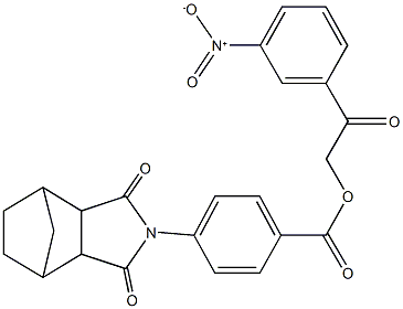 2-{3-nitrophenyl}-2-oxoethyl 4-(3,5-dioxo-4-azatricyclo[5.2.1.0~2,6~]dec-4-yl)benzoate Structure