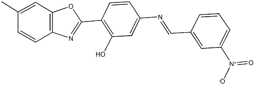 5-({3-nitrobenzylidene}amino)-2-(6-methyl-1,3-benzoxazol-2-yl)phenol 구조식 이미지