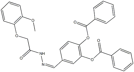 2-(benzoyloxy)-4-{2-[(2-methoxyphenoxy)acetyl]carbohydrazonoyl}phenyl benzoate Structure