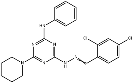 2,4-dichlorobenzaldehyde [4-anilino-6-(1-piperidinyl)-1,3,5-triazin-2-yl]hydrazone Structure