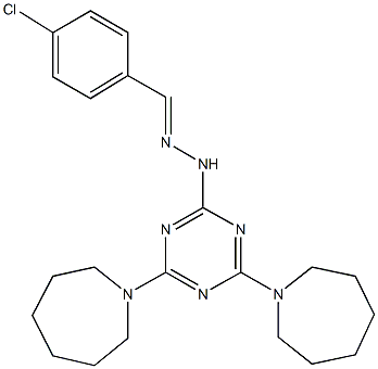 4-chlorobenzaldehyde [4,6-di(1-azepanyl)-1,3,5-triazin-2-yl]hydrazone Structure