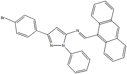 N-(9-anthrylmethylene)-N-[3-(4-bromophenyl)-1-phenyl-1H-pyrazol-5-yl]amine 구조식 이미지