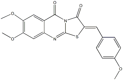 7,8-dimethoxy-2-(4-methoxybenzylidene)-5H-[1,3]thiazolo[2,3-b]quinazoline-3,5(2H)-dione 구조식 이미지