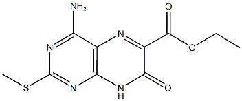 ethyl 4-amino-2-(methylsulfanyl)-7-oxo-7,8-dihydro-6-pteridinecarboxylate 구조식 이미지