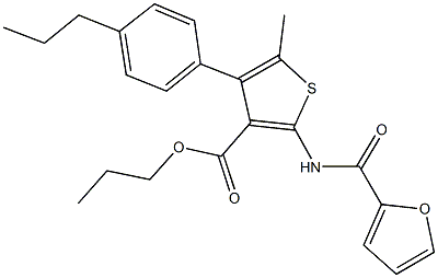 propyl 2-(2-furoylamino)-5-methyl-4-(4-propylphenyl)-3-thiophenecarboxylate Structure