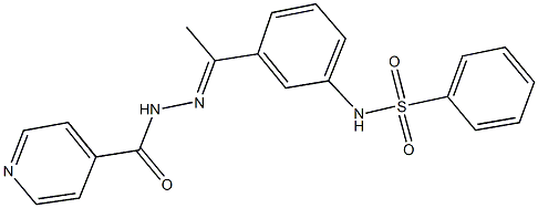 N-[3-(N-isonicotinoylethanehydrazonoyl)phenyl]benzenesulfonamide 구조식 이미지