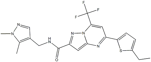 N-[(1,5-dimethyl-1H-pyrazol-4-yl)methyl]-5-(5-ethyl-2-thienyl)-7-(trifluoromethyl)pyrazolo[1,5-a]pyrimidine-2-carboxamide 구조식 이미지
