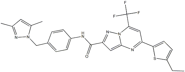 N-{4-[(3,5-dimethyl-1H-pyrazol-1-yl)methyl]phenyl}-5-(5-ethyl-2-thienyl)-7-(trifluoromethyl)pyrazolo[1,5-a]pyrimidine-2-carboxamide Structure