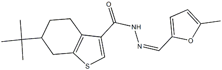 6-tert-butyl-N'-[(5-methyl-2-furyl)methylene]-4,5,6,7-tetrahydro-1-benzothiophene-3-carbohydrazide 구조식 이미지