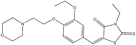 5-{3-ethoxy-4-[2-(4-morpholinyl)ethoxy]benzylidene}-3-ethyl-2-thioxo-1,3-thiazolidin-4-one Structure