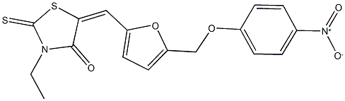 3-ethyl-5-{[5-({4-nitrophenoxy}methyl)-2-furyl]methylene}-2-thioxo-1,3-thiazolidin-4-one Structure