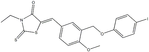 3-ethyl-5-{3-[(4-iodophenoxy)methyl]-4-methoxybenzylidene}-2-thioxo-1,3-thiazolidin-4-one Structure