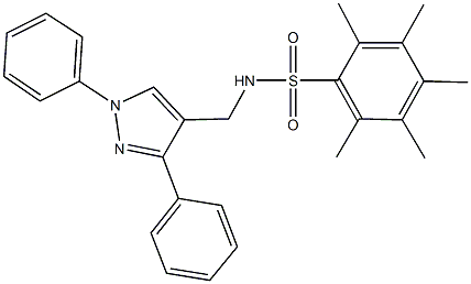 N-[(1,3-diphenyl-1H-pyrazol-4-yl)methyl]-2,3,4,5,6-pentamethylbenzenesulfonamide Structure