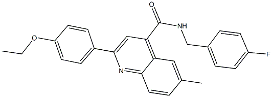 2-(4-ethoxyphenyl)-N-(4-fluorobenzyl)-6-methyl-4-quinolinecarboxamide 구조식 이미지