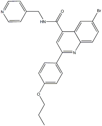 6-bromo-2-(4-propoxyphenyl)-N-(4-pyridinylmethyl)-4-quinolinecarboxamide Structure