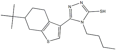 4-butyl-5-(6-tert-butyl-4,5,6,7-tetrahydro-1-benzothien-3-yl)-4H-1,2,4-triazole-3-thiol Structure