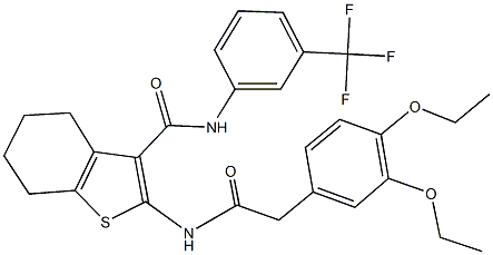 2-{[(3,4-diethoxyphenyl)acetyl]amino}-N-[3-(trifluoromethyl)phenyl]-4,5,6,7-tetrahydro-1-benzothiophene-3-carboxamide Structure