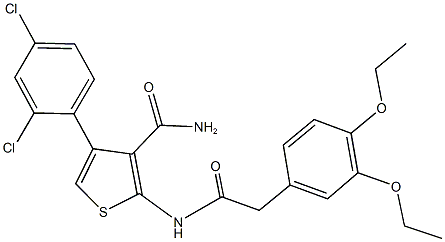 4-(2,4-dichlorophenyl)-2-{[(3,4-diethoxyphenyl)acetyl]amino}-3-thiophenecarboxamide 구조식 이미지