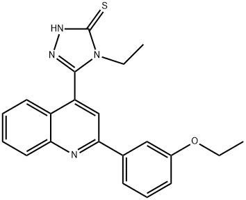 5-[2-(3-ethoxyphenyl)-4-quinolinyl]-4-ethyl-4H-1,2,4-triazol-3-yl hydrosulfide Structure