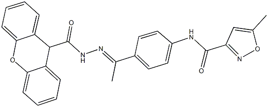 5-methyl-N-{4-[N-(9H-xanthen-9-ylcarbonyl)ethanehydrazonoyl]phenyl}-3-isoxazolecarboxamide 구조식 이미지