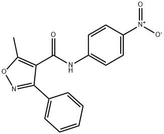 N-{4-nitrophenyl}-5-methyl-3-phenyl-4-isoxazolecarboxamide 구조식 이미지