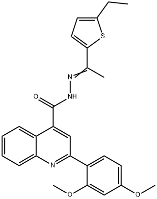 2-(2,4-dimethoxyphenyl)-N'-[1-(5-ethyl-2-thienyl)ethylidene]-4-quinolinecarbohydrazide 구조식 이미지