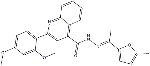 2-(2,4-dimethoxyphenyl)-N'-[1-(5-methyl-2-furyl)ethylidene]-4-quinolinecarbohydrazide 구조식 이미지