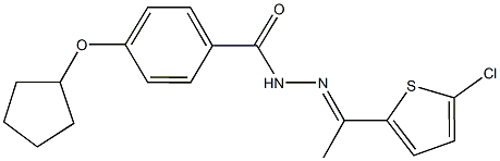 N'-[1-(5-chloro-2-thienyl)ethylidene]-4-(cyclopentyloxy)benzohydrazide 구조식 이미지