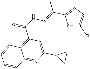 N'-[1-(5-chloro-2-thienyl)ethylidene]-2-cyclopropyl-4-quinolinecarbohydrazide 구조식 이미지