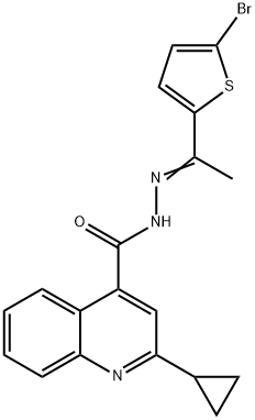 N'-[1-(5-bromo-2-thienyl)ethylidene]-2-cyclopropyl-4-quinolinecarbohydrazide Structure