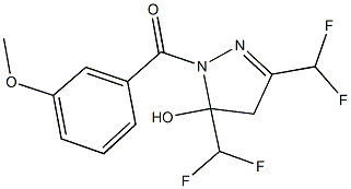 3,5-bis(difluoromethyl)-1-(3-methoxybenzoyl)-4,5-dihydro-1H-pyrazol-5-ol 구조식 이미지