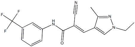 2-cyano-3-(1-ethyl-3-methyl-1H-pyrazol-4-yl)-N-[3-(trifluoromethyl)phenyl]acrylamide Structure