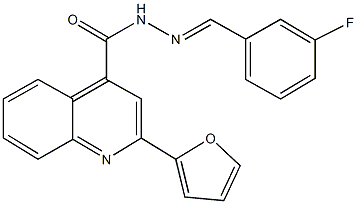 N'-(3-fluorobenzylidene)-2-(2-furyl)-4-quinolinecarbohydrazide 구조식 이미지