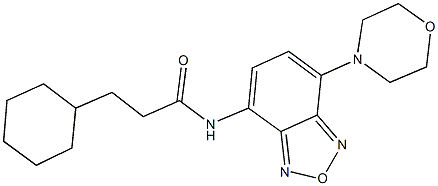 3-cyclohexyl-N-[7-(4-morpholinyl)-2,1,3-benzoxadiazol-4-yl]propanamide 구조식 이미지