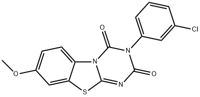3-(3-chlorophenyl)-8-methoxy-2H-[1,3,5]triazino[2,1-b][1,3]benzothiazole-2,4(3H)-dione Structure