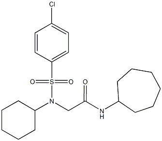 2-[[(4-chlorophenyl)sulfonyl](cyclohexyl)amino]-N-cycloheptylacetamide Structure