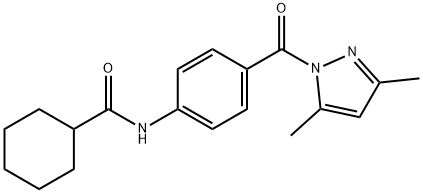 N-{4-[(3,5-dimethyl-1H-pyrazol-1-yl)carbonyl]phenyl}cyclohexanecarboxamide Structure