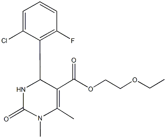 2-ethoxyethyl 4-(2-chloro-6-fluorophenyl)-1,6-dimethyl-2-oxo-1,2,3,4-tetrahydro-5-pyrimidinecarboxylate Structure