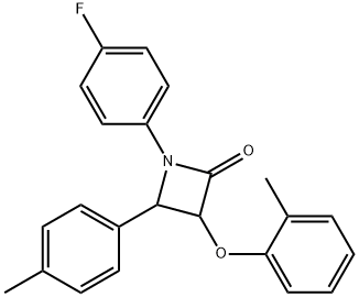 1-(4-fluorophenyl)-3-(2-methylphenoxy)-4-(4-methylphenyl)-2-azetidinone 구조식 이미지
