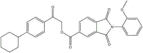 2-(4-cyclohexylphenyl)-2-oxoethyl 2-(2-methoxyphenyl)-1,3-dioxo-5-isoindolinecarboxylate 구조식 이미지