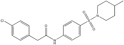2-(4-chlorophenyl)-N-{4-[(4-methylpiperidin-1-yl)sulfonyl]phenyl}acetamide Structure