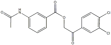 2-(3,4-dichlorophenyl)-2-oxoethyl 3-(acetylamino)benzoate Structure