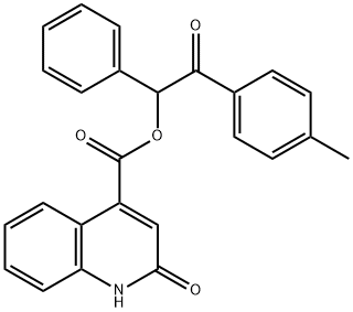 2-(4-methylphenyl)-2-oxo-1-phenylethyl 2-hydroxy-4-quinolinecarboxylate 구조식 이미지