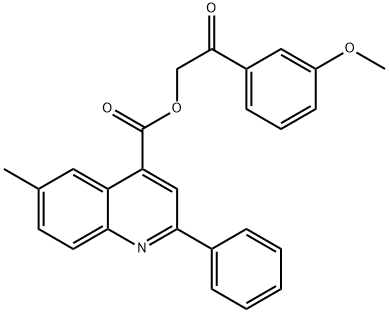 2-(3-methoxyphenyl)-2-oxoethyl 6-methyl-2-phenyl-4-quinolinecarboxylate 구조식 이미지