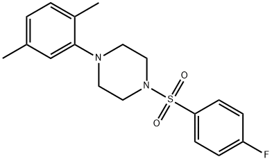 1-(2,5-dimethylphenyl)-4-[(4-fluorophenyl)sulfonyl]piperazine Structure