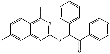 2-[(4,7-dimethyl-2-quinazolinyl)sulfanyl]-1,2-diphenylethanone Structure